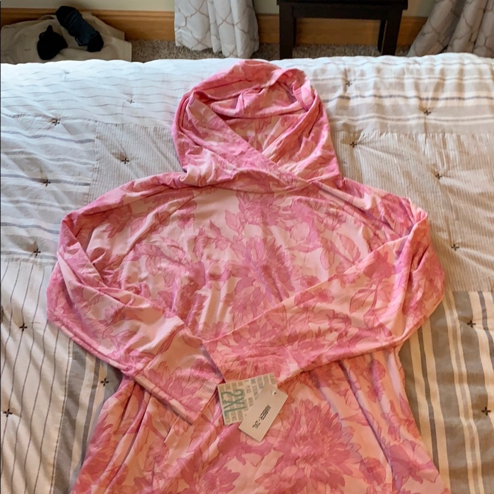 Lularoe Amber Hoodie BCA Pink Floral  2XL NWT